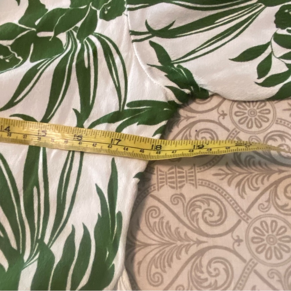 L*Space Geneva Bell Sleeve Tropical Green Leaf Print Mini Dress Hawaiian Small S - Picture 11 of 15